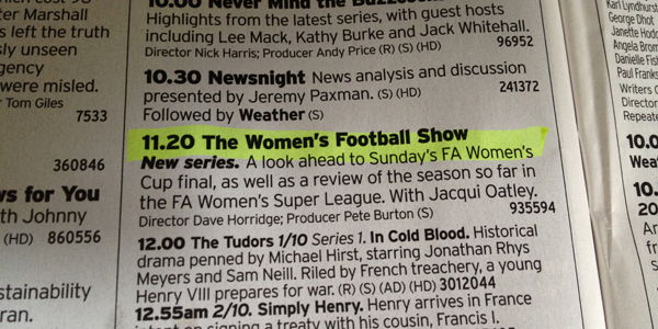 A Twitter opportunity missed: The Women’s Football Show